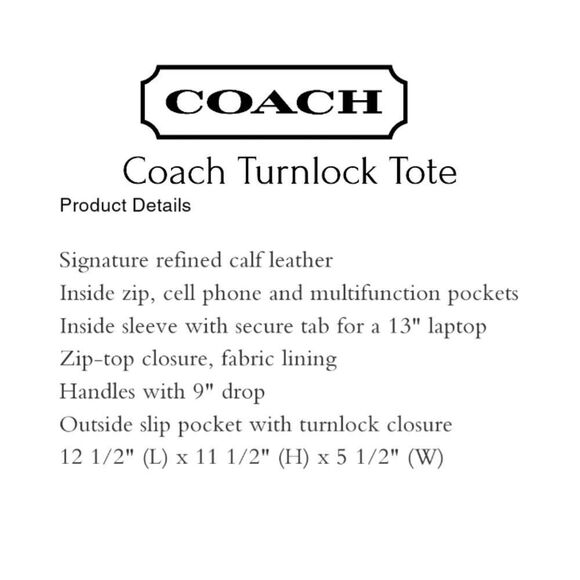 Coach RETAIL Signature C embossed turnlock tote In Midnight With Silver Hardware - Picture 6 of 11
